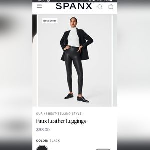 SPANX Black Faux Leather Leggings